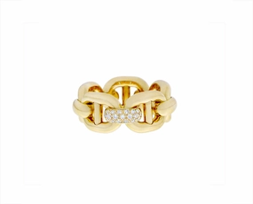 Yellow gold chain ring