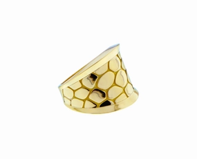 Yellow gold croco ring