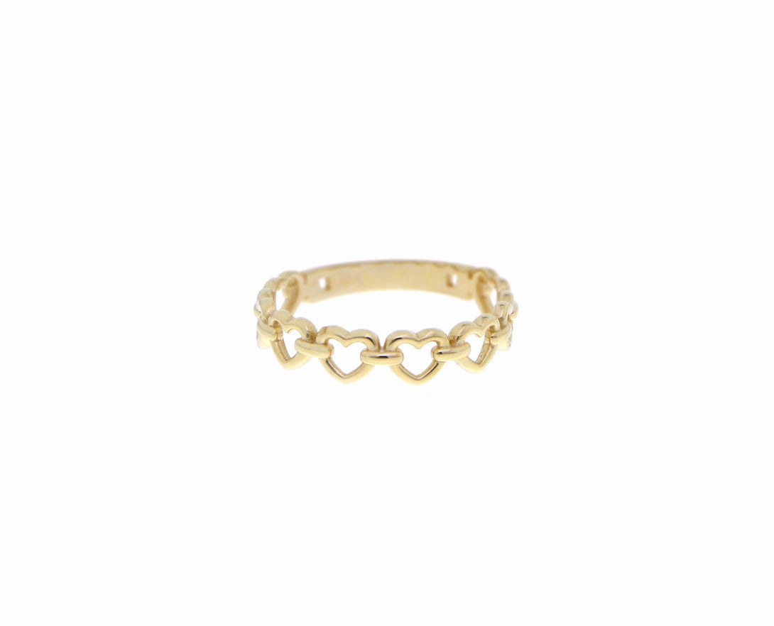 Yellow gold heart chain ring