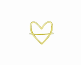Yellow gold heart or star ring