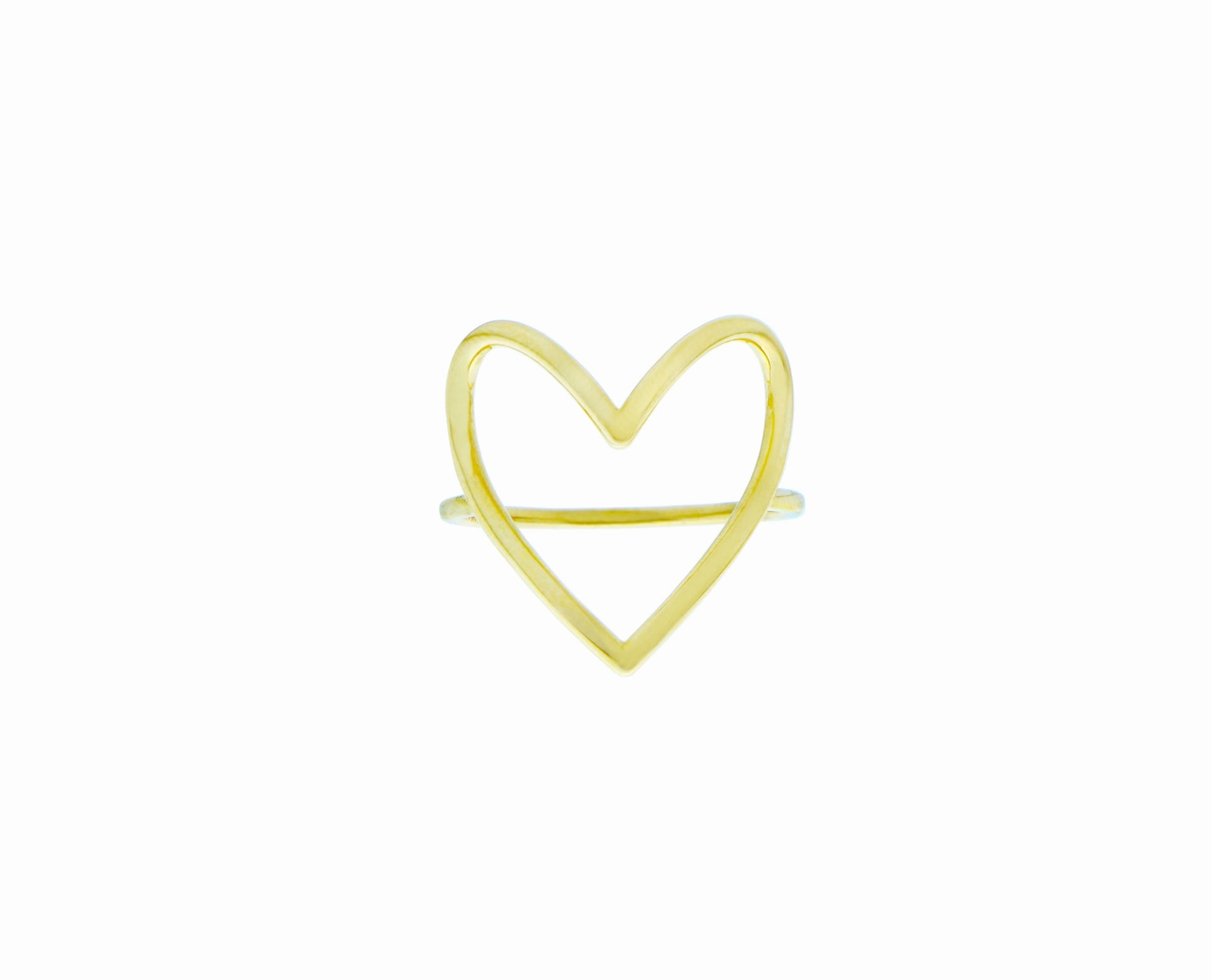 Yellow gold heart or star ring