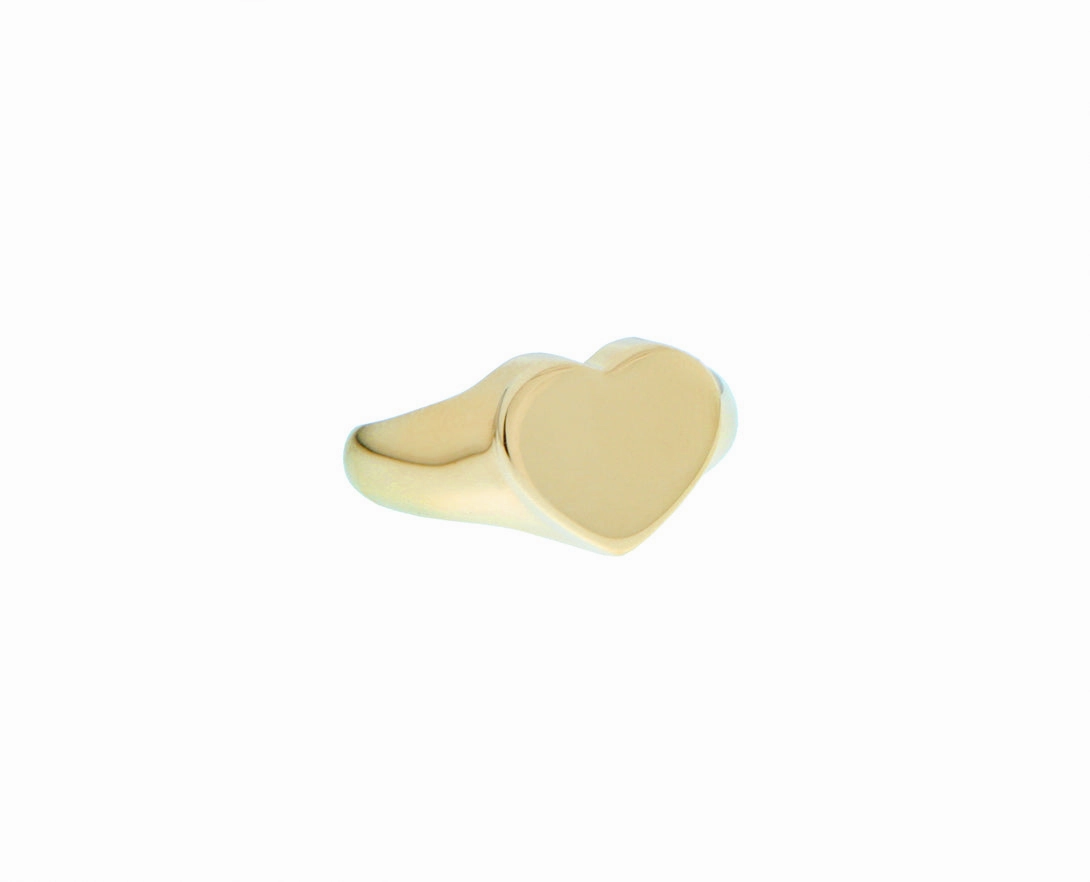 Yellow gold heart ring