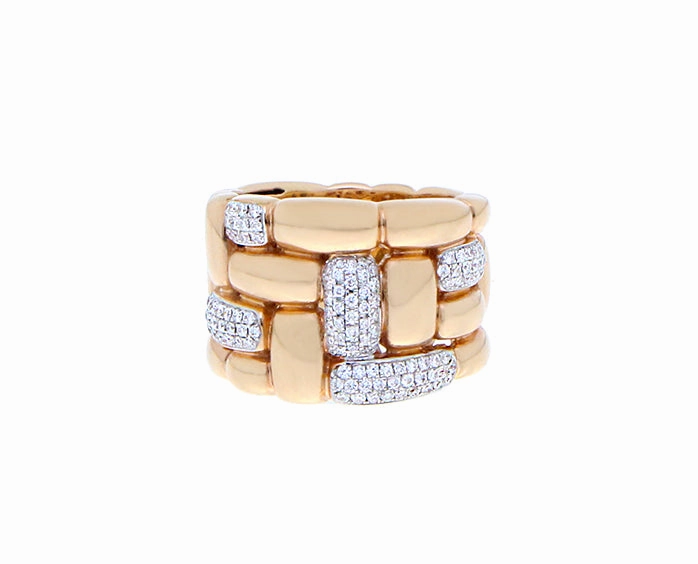 Yellow gold or rose gold diamond piazza ring