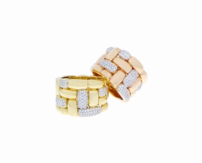 Yellow gold or rose gold diamond piazza ring