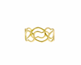 Yellow gold ring hearts