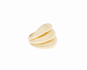 Yellow gold ring three bands
