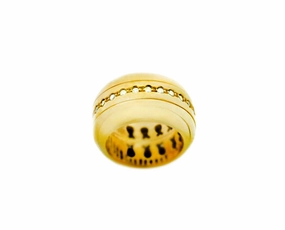 Yellow gold ring with a band of diamonds