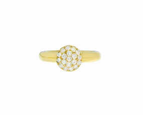 Yellow gold ring with a diamond circle