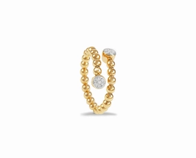Yellow gold ring with diamond rounds