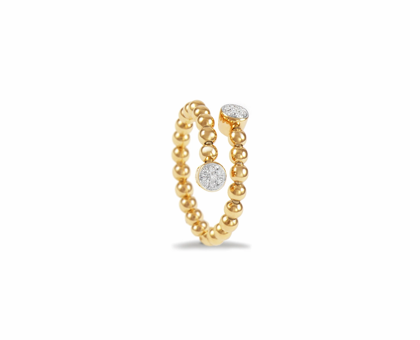 Yellow gold ring with diamond rounds