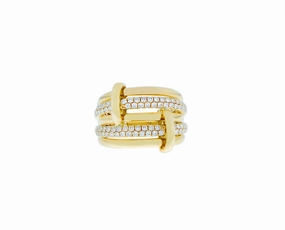 Yellow gold ring with diamonds