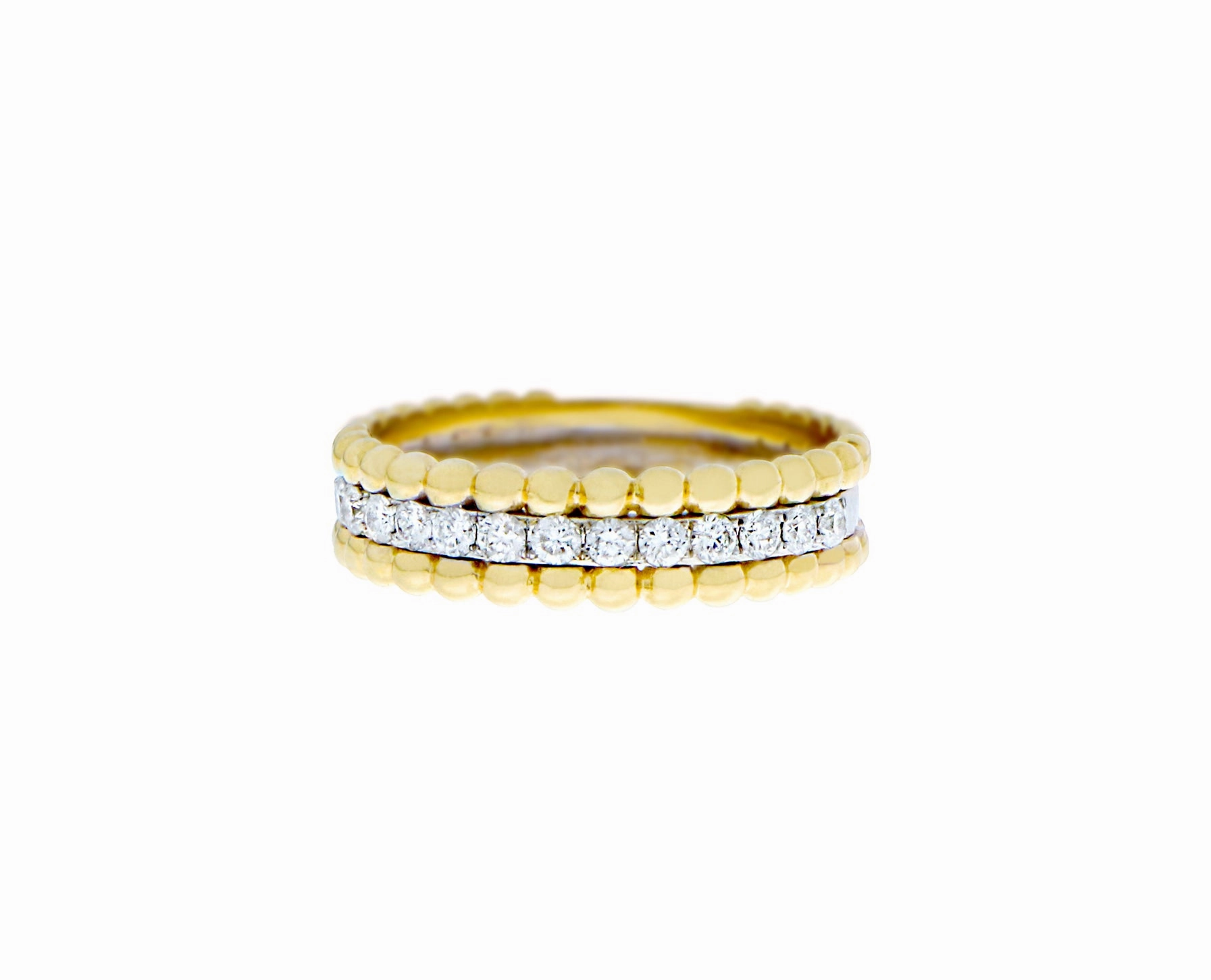 Yellow gold ring with diamonds