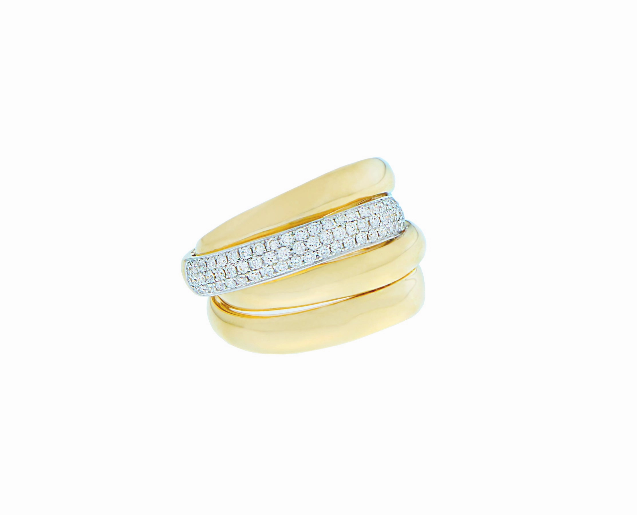 Yellow gold ring with diamonds