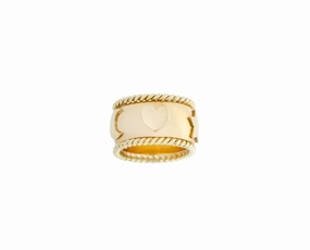 Yellow gold ring with heart moon and star symbols