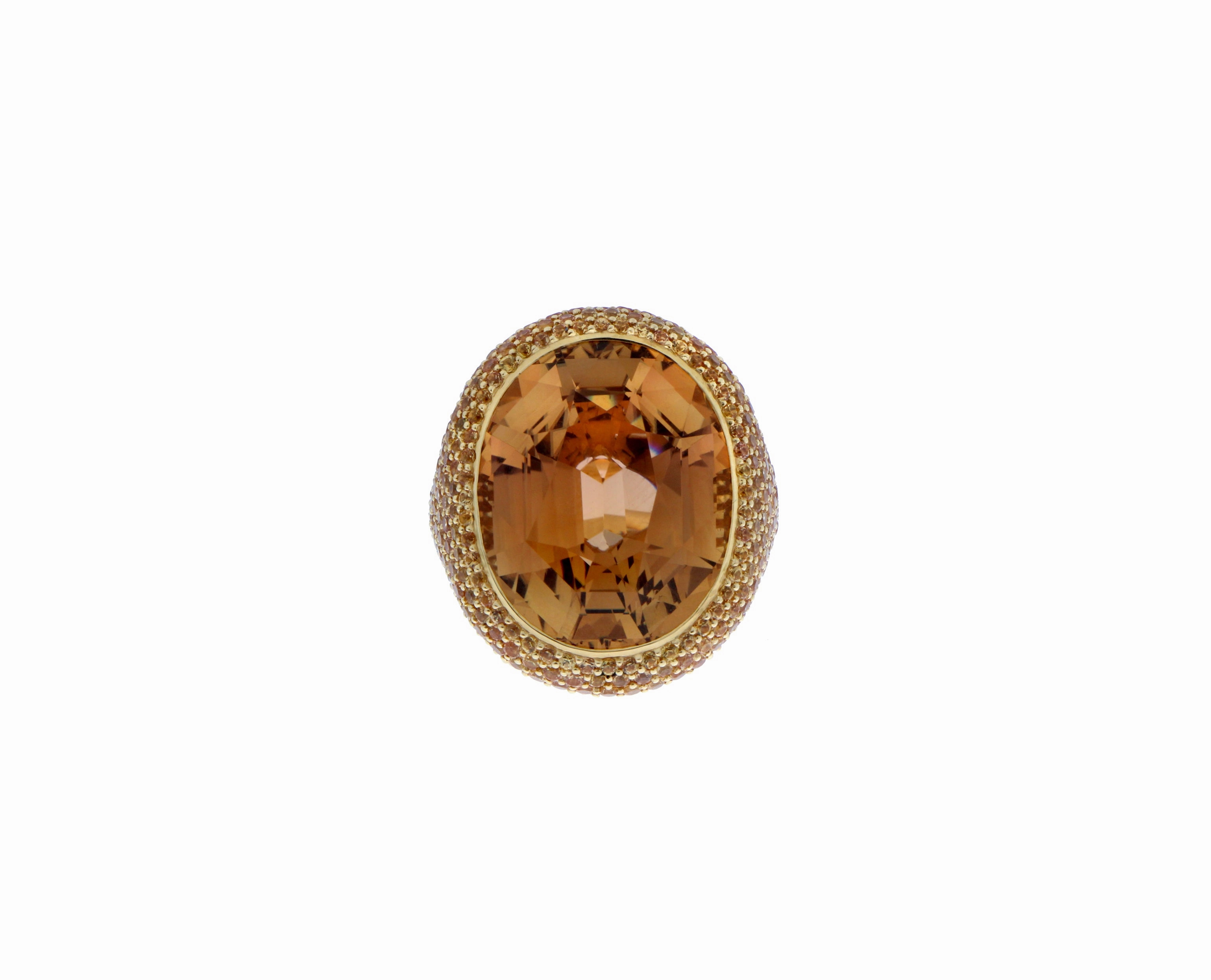 Yellow gold ring with tourmaline and yellow sapphire
