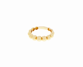 Yellow gold small ball ring