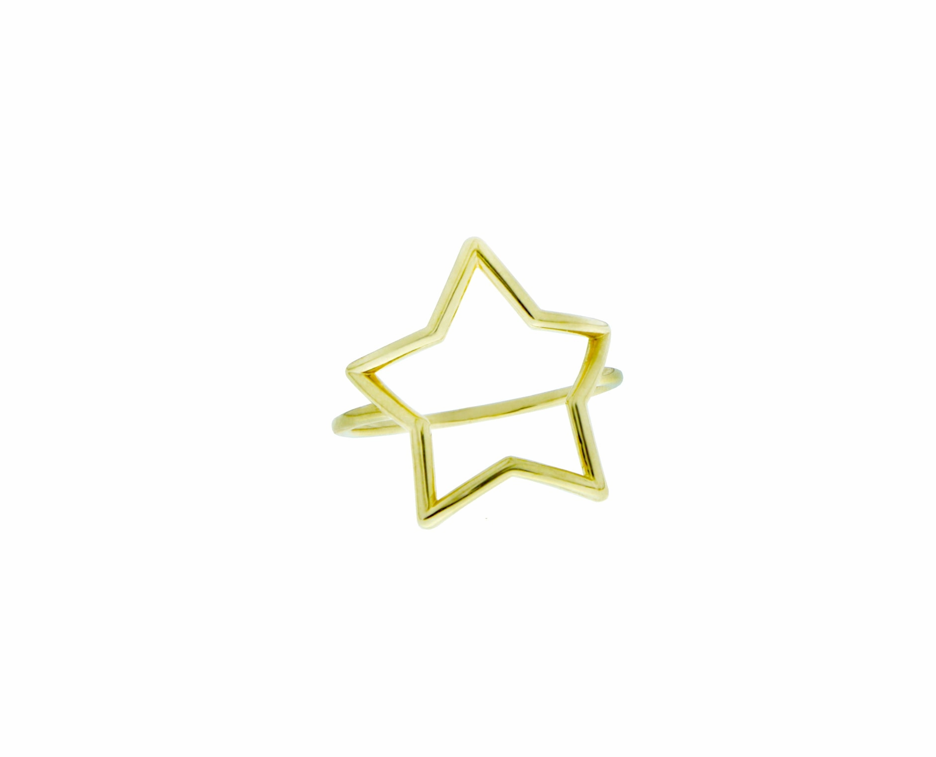 Yellow gold star or heart ring
