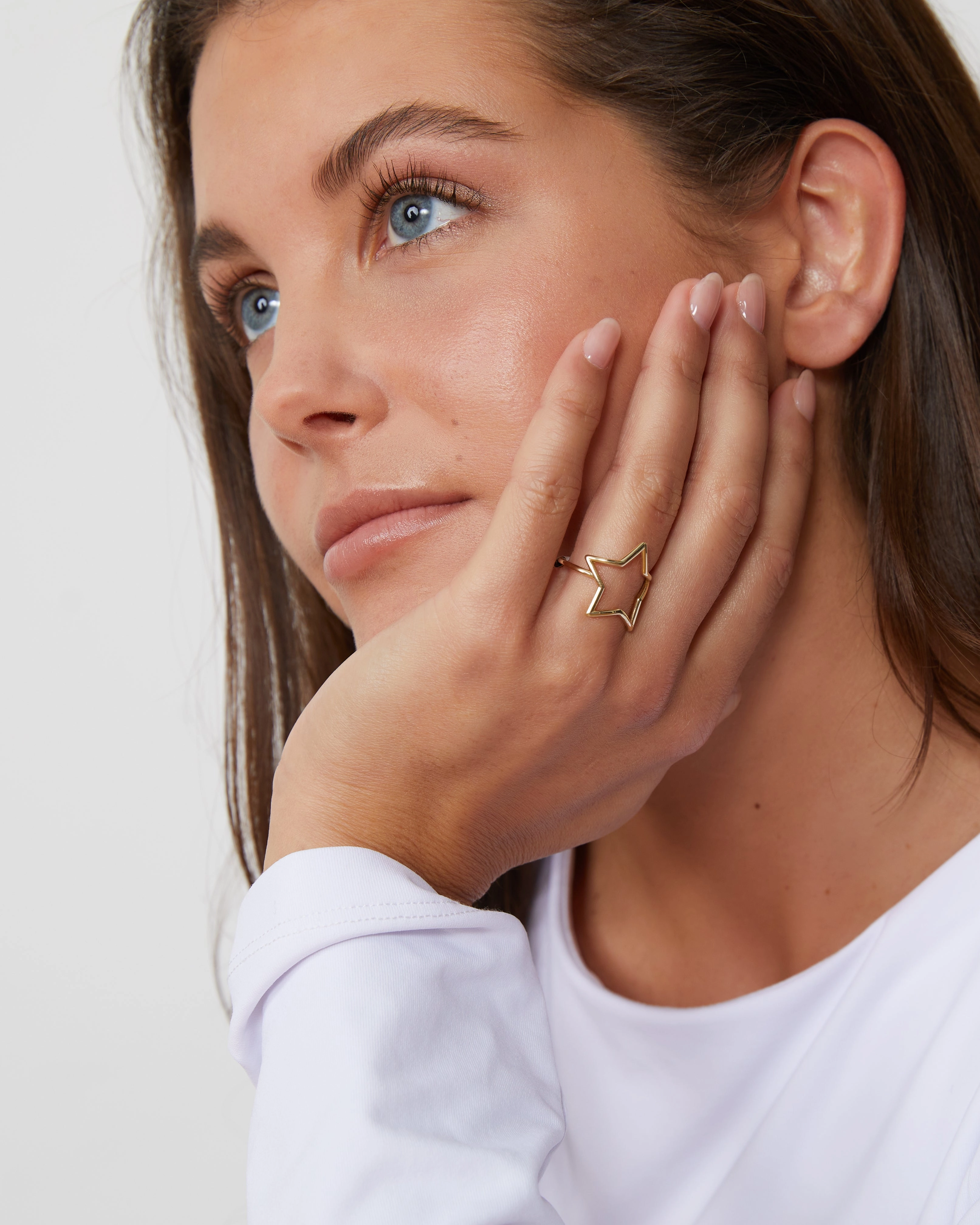 Yellow gold star or heart ring