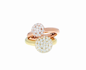 Yellow or rose gold ring with diamonds or brown diamonds