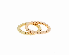 Yellow or rose gold tiny ball stretch ring