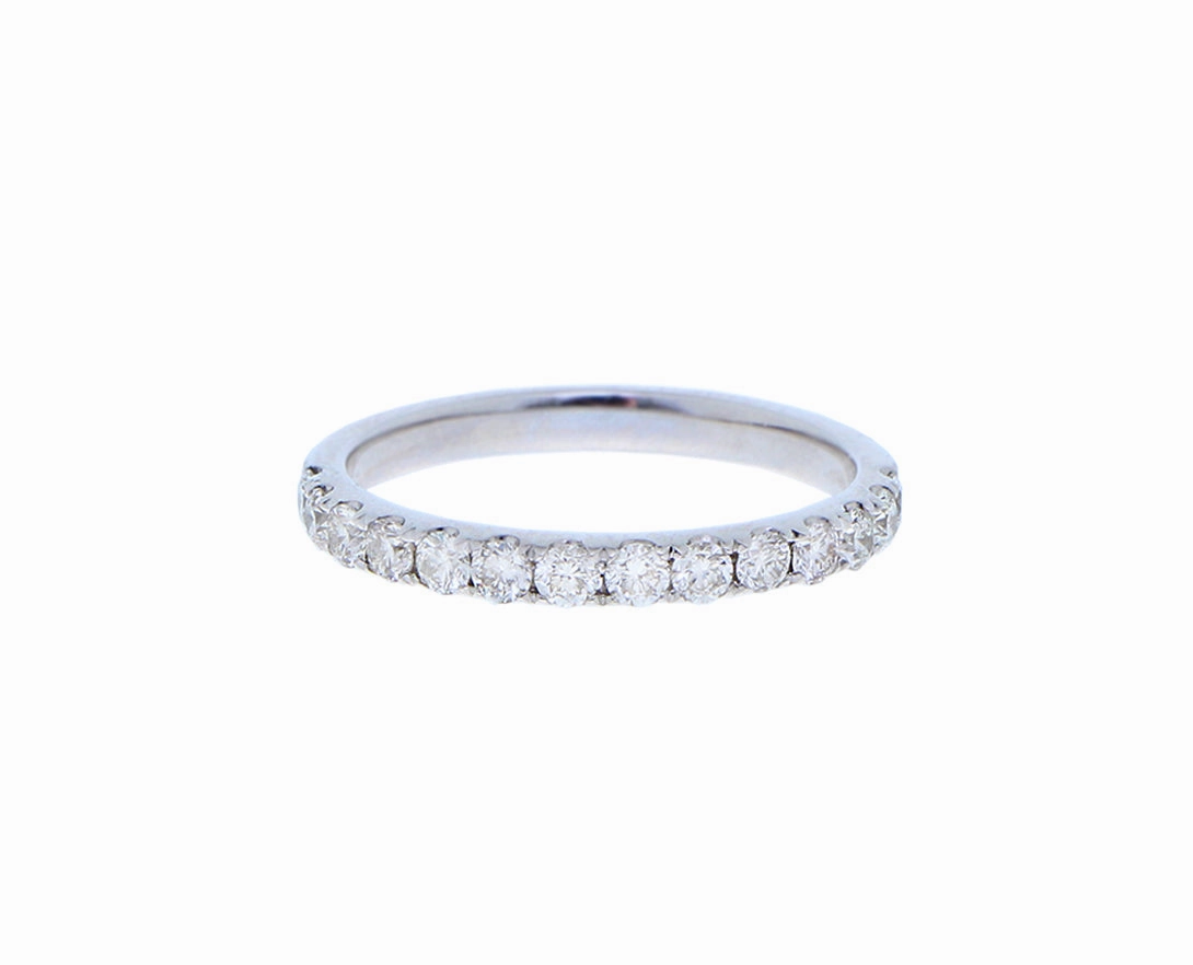 Yellow or white gold half alliance ring