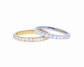 Yellow or white gold half alliance ring
