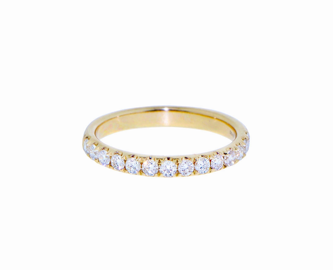 Yellow or white gold half alliance ring