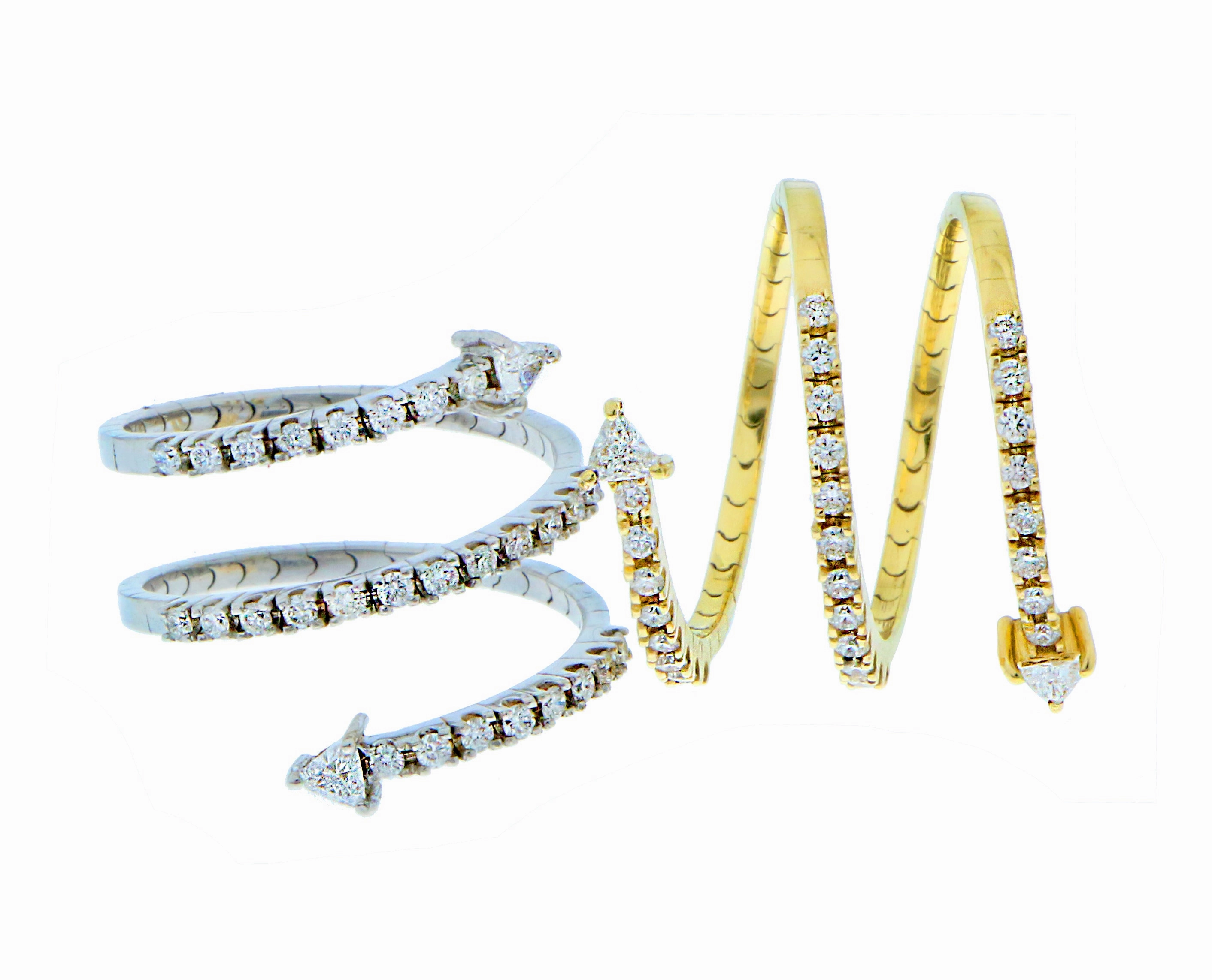 Yellow or white gold ring with diamonds