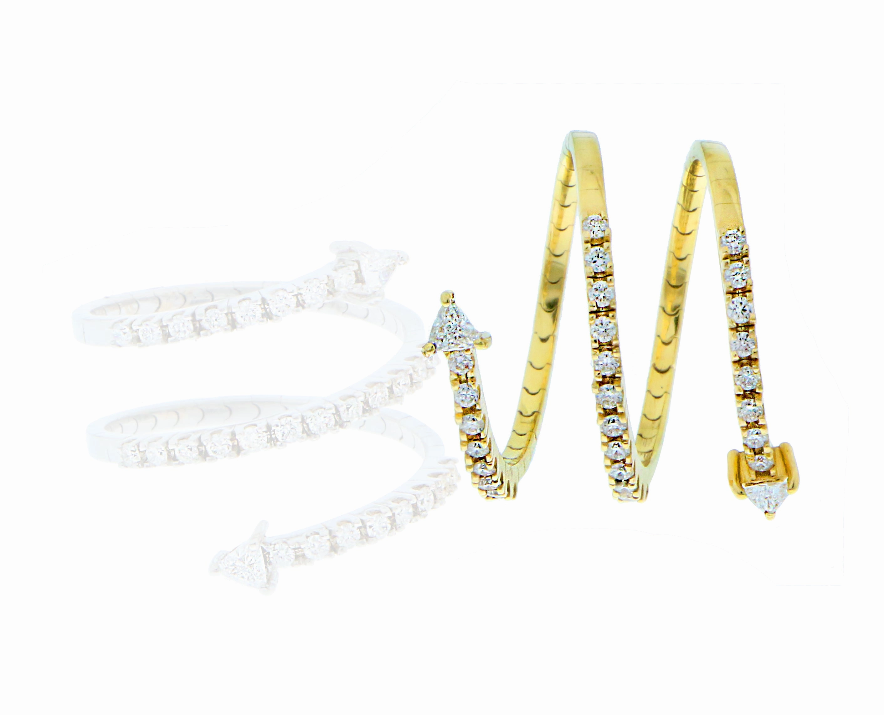 Yellow or white gold ring with diamonds