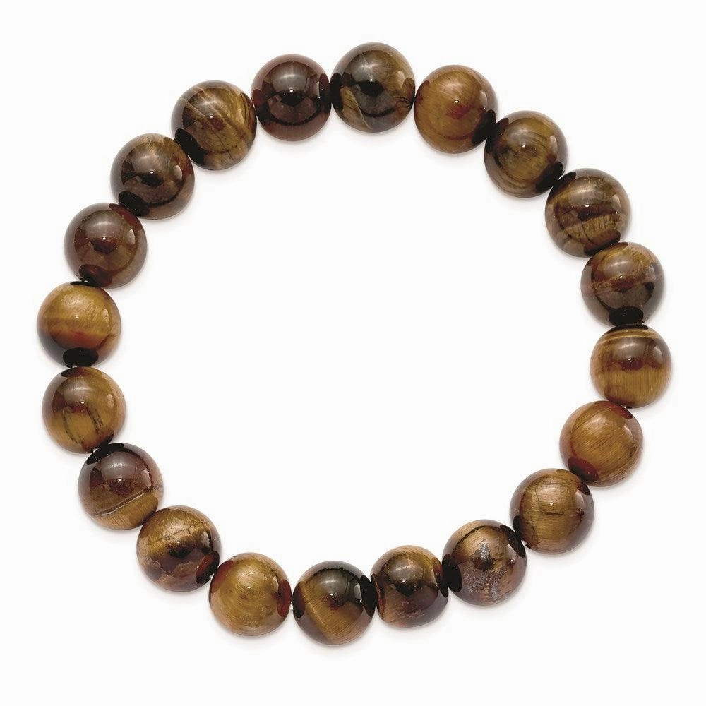 Yellow Tiger's Eye Agate Beaded Stretch Bracelet